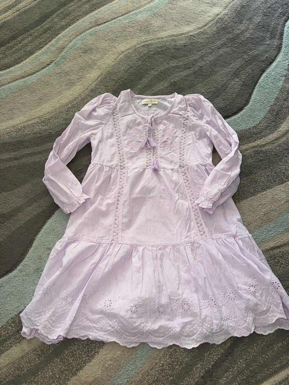 Penelope Rose Embroidered Eyelet Babydoll Mini Dress Medium